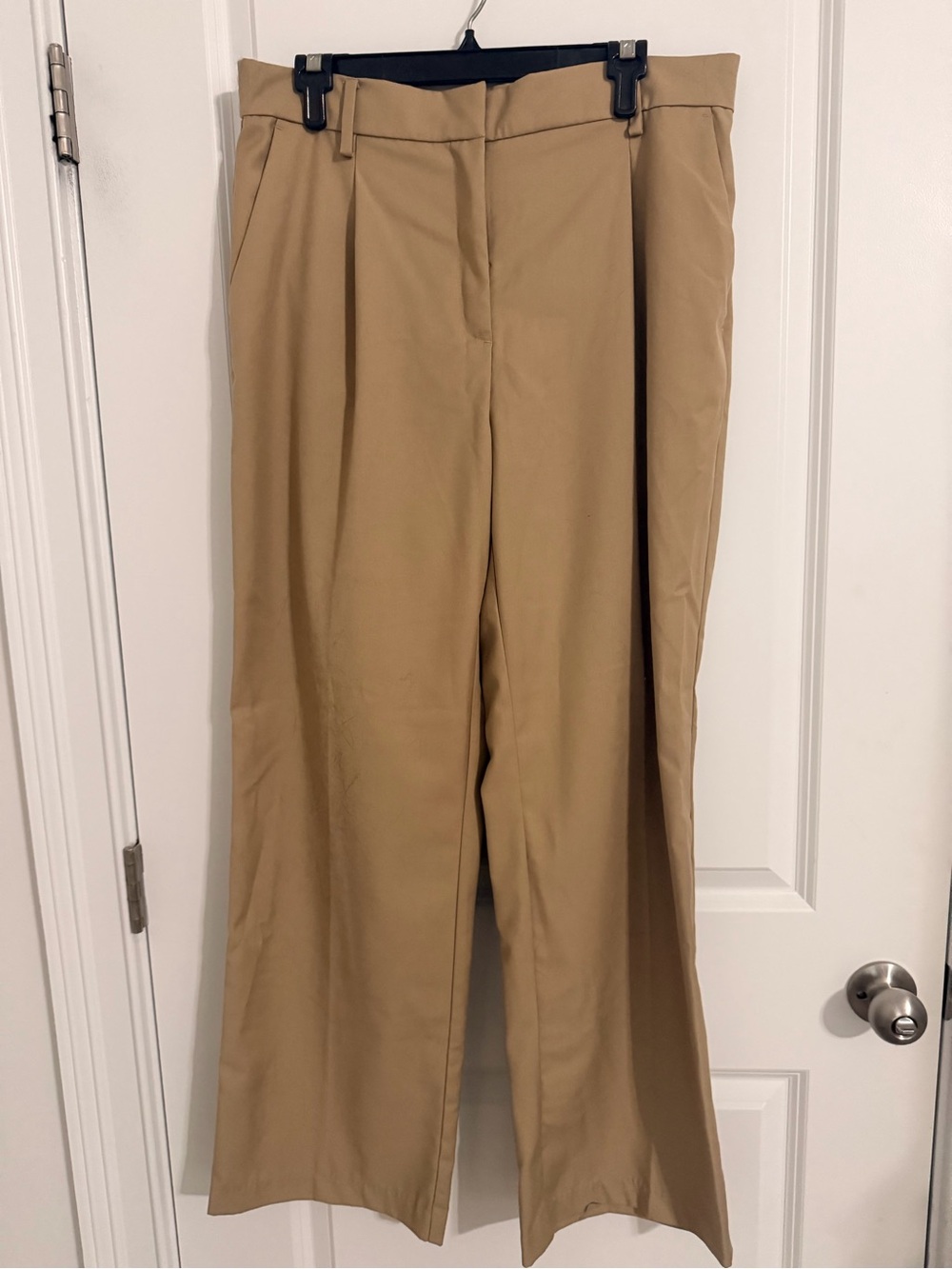 H&M Classic Wide-Leg Khaki Trousers-14